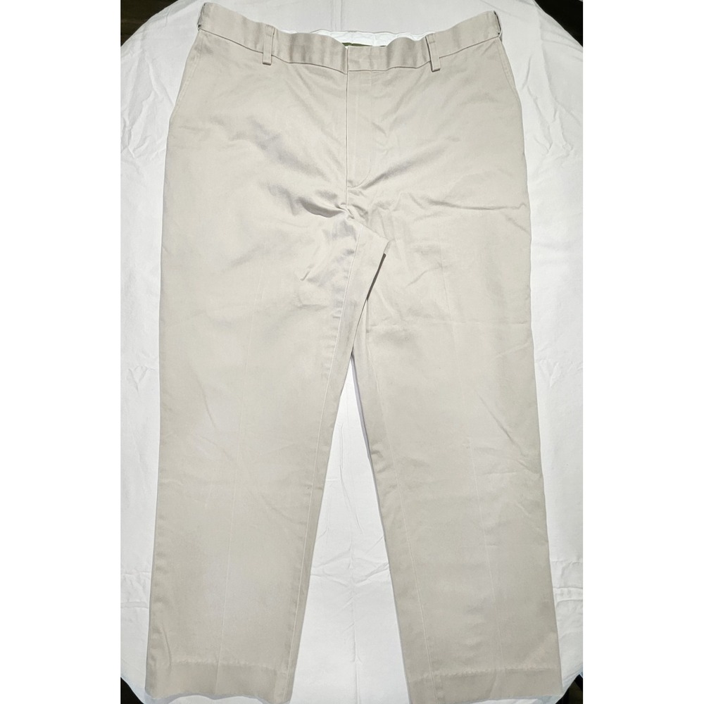 Orvis Mens Khaki Dress‎ Pants Size 38 Beige Stretch Side Waist Cotton Trousers